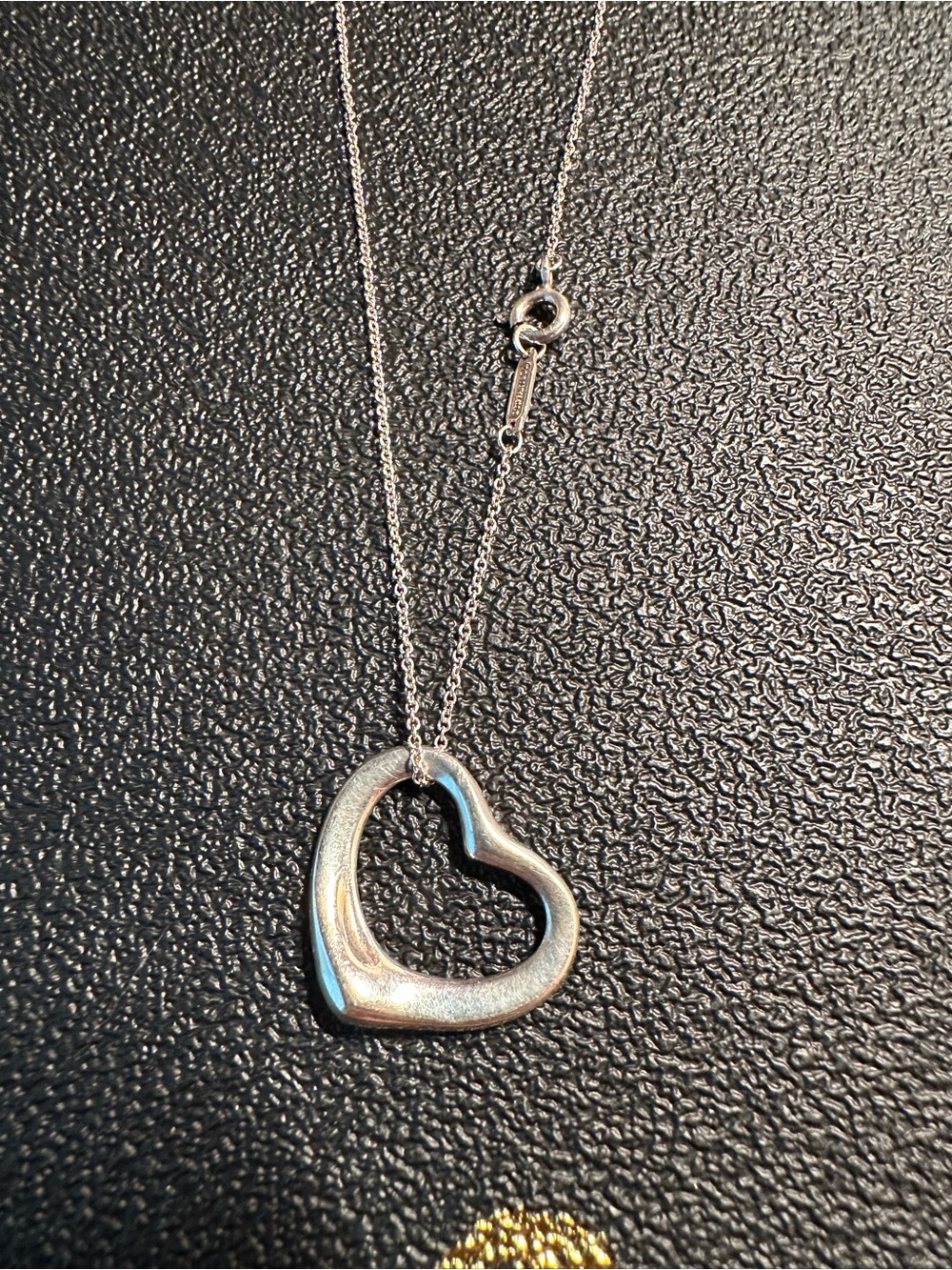 Tiffany & Co. Elsa Peretti 22mm Medium Open Heart Necklace Sterling Silver 20"
